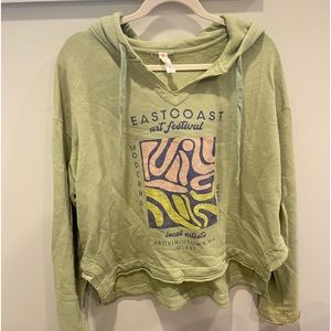 GREEN ANTHROPOLOGIE HOODIE SIZE L